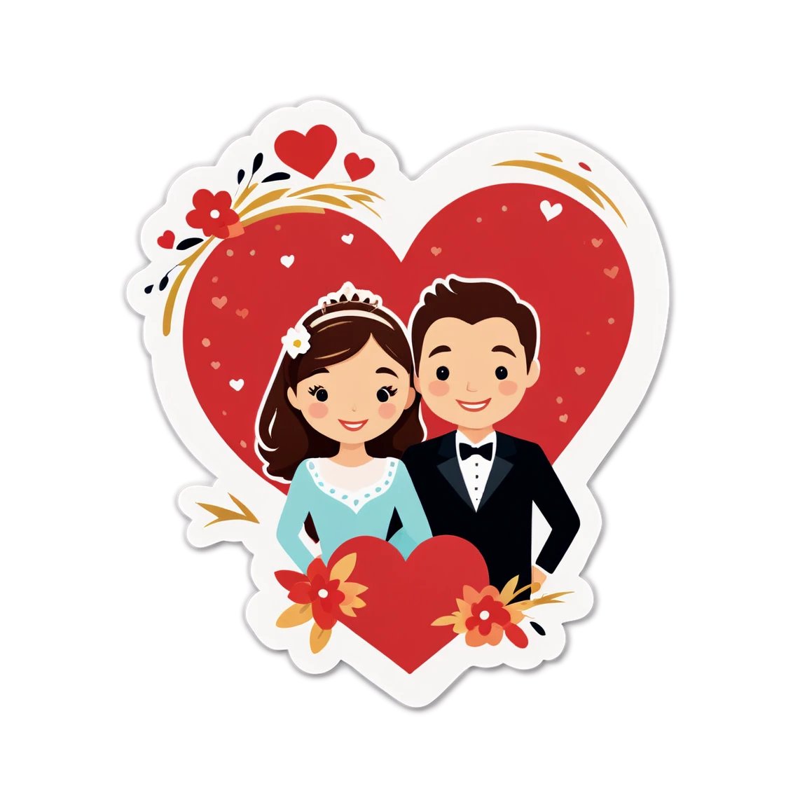 Anniversary romantic couple sticker