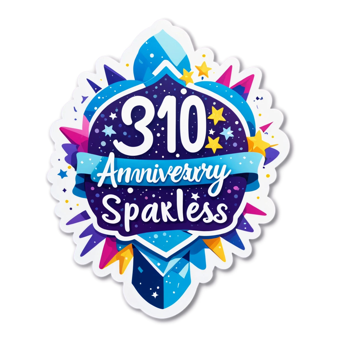 Anniversary sparkles sticker