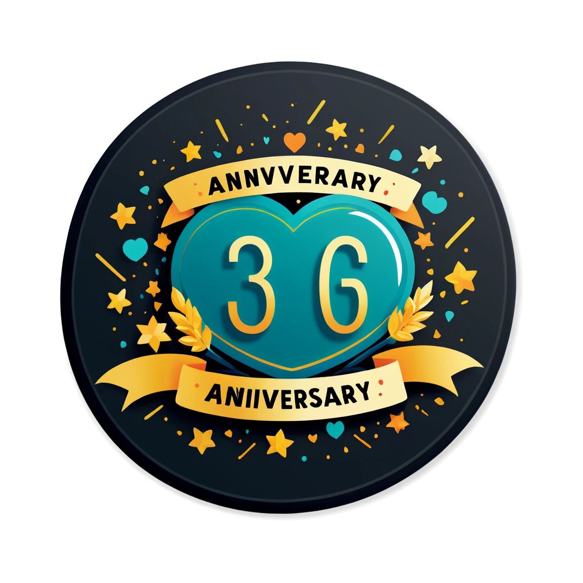 Anniversary date sticker