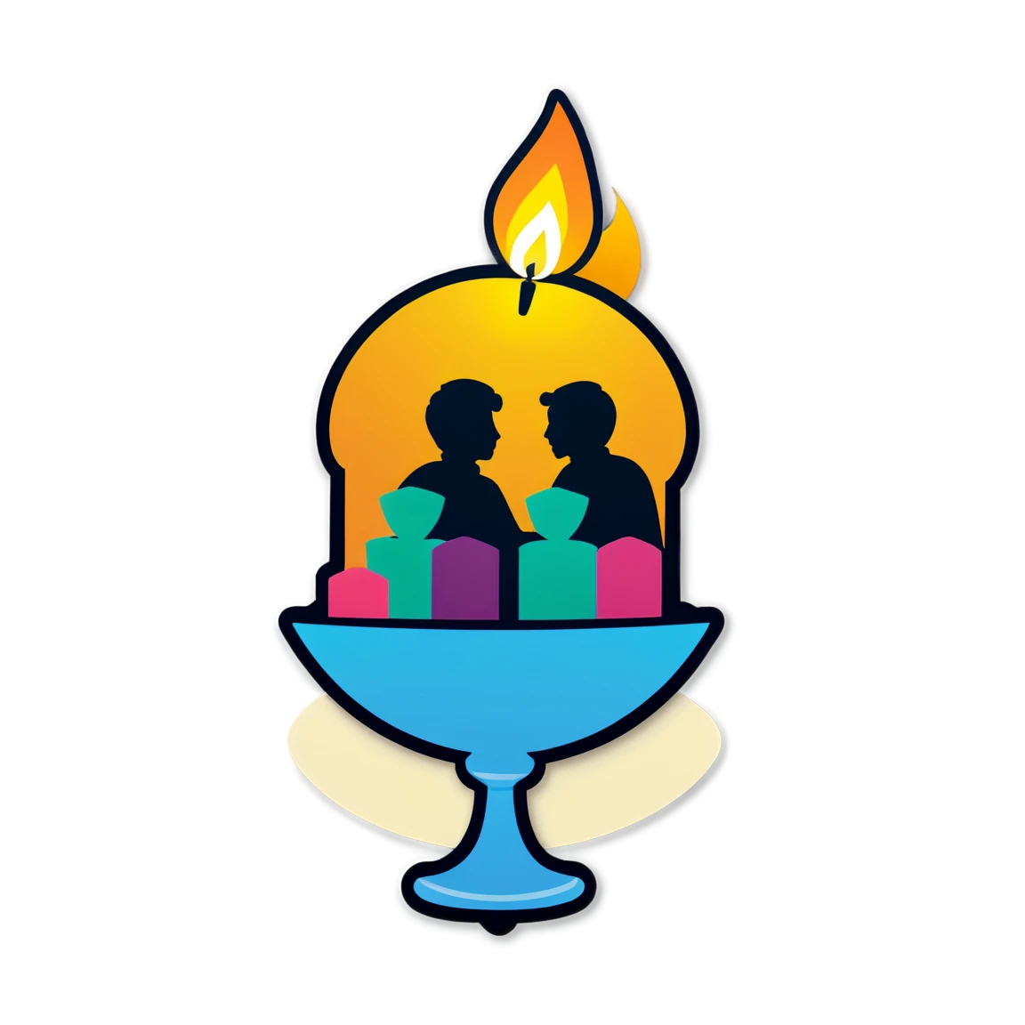 Anniversary candlelit dinner sticker