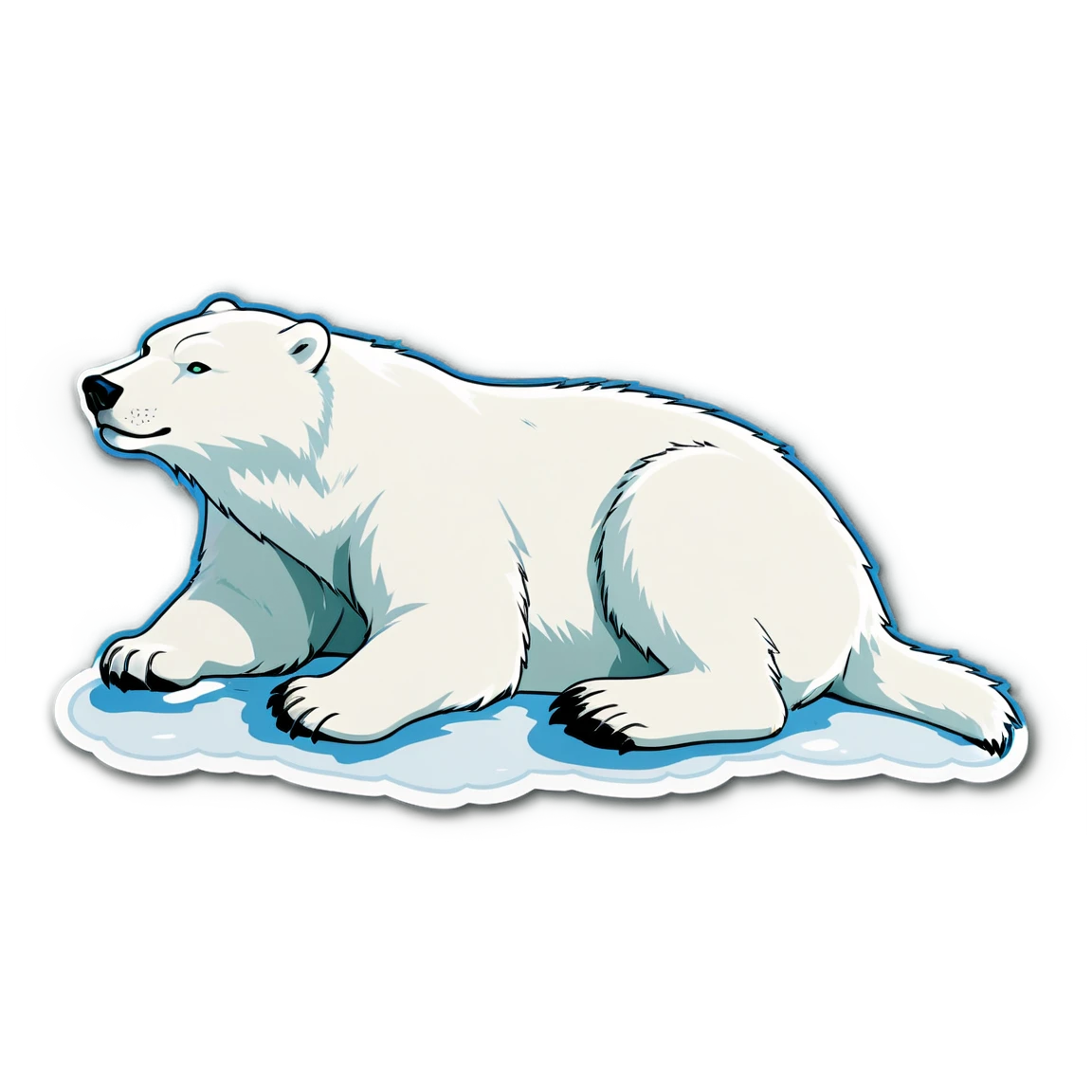 Polar animal, arctic cat sticker