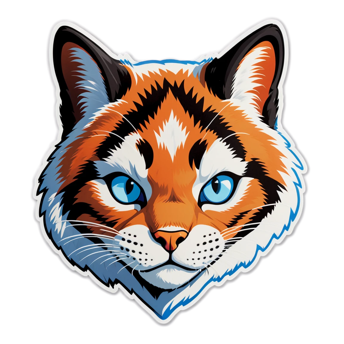 Cat head, orange cat, arctic cat sticker