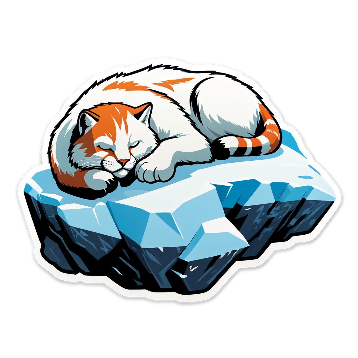 Sleeping cat, arctic cat sticker