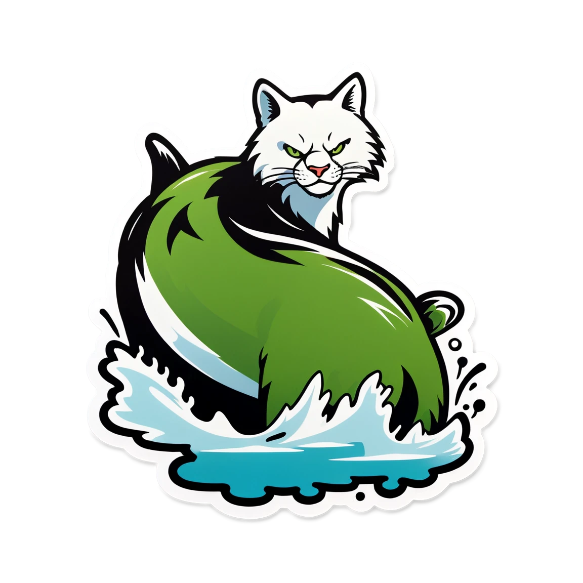 Green mutant arctic cat, arctic cat sticker