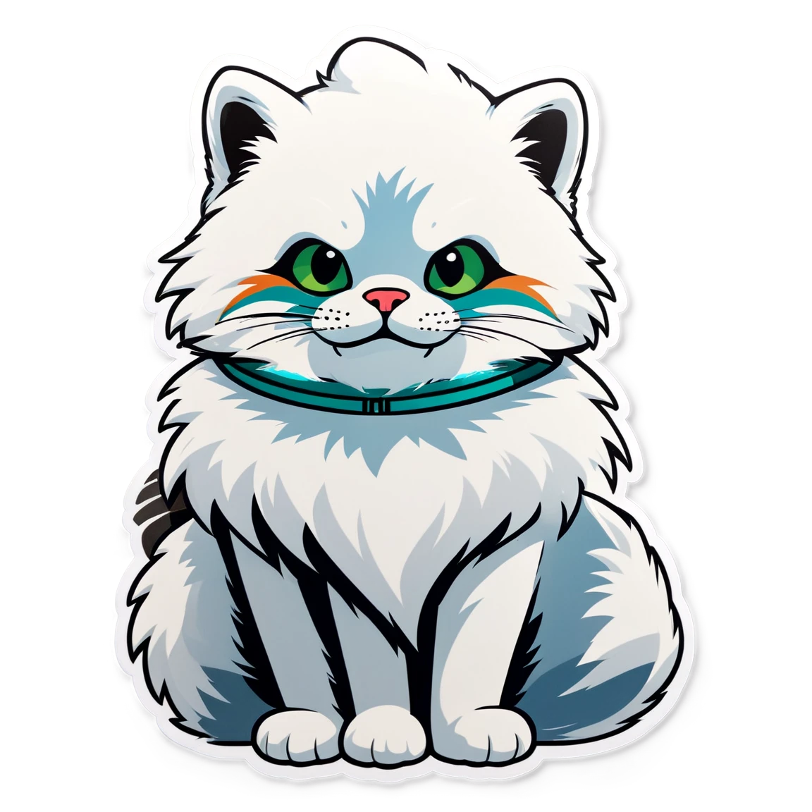 Cute cat, extra leg, arctic cat sticker