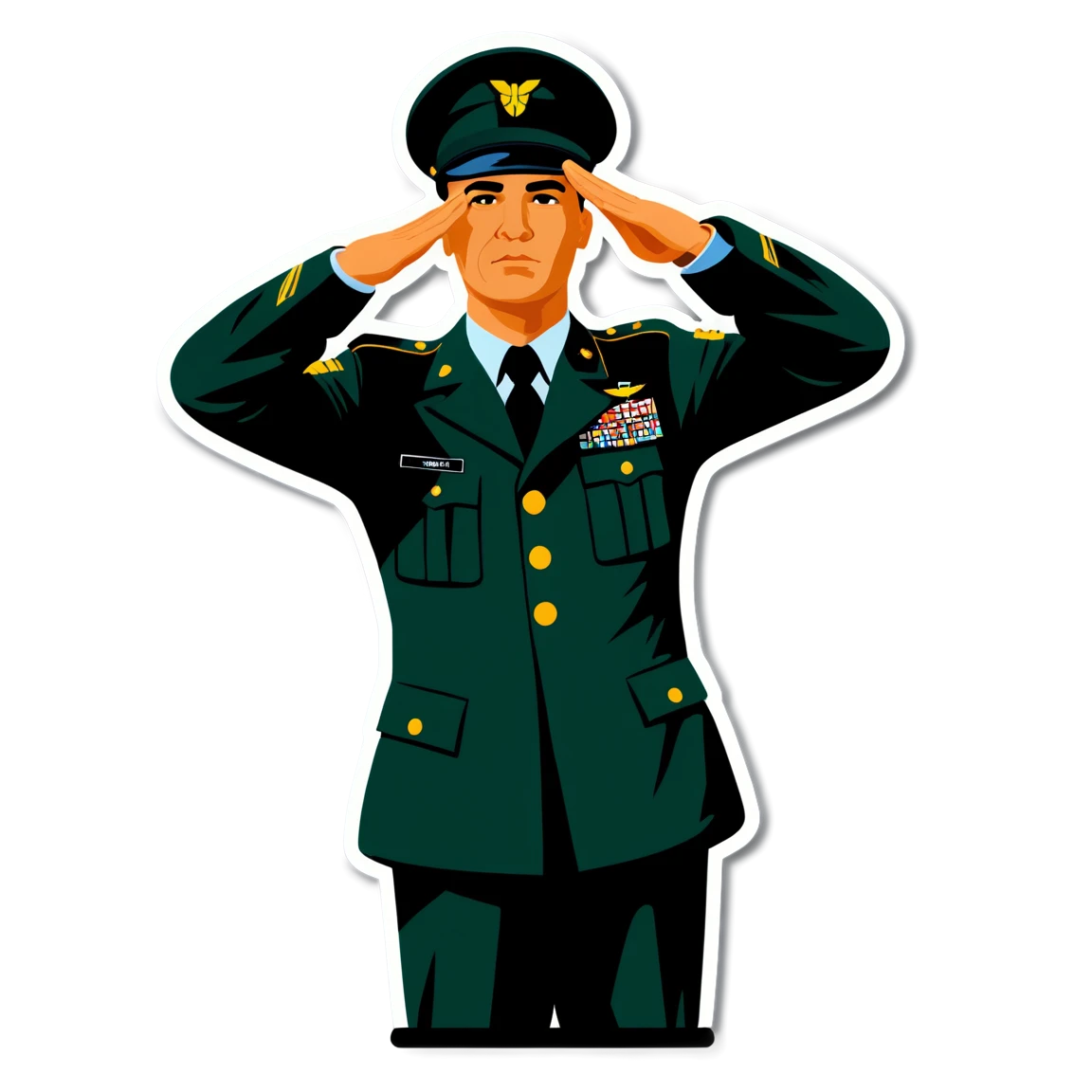 Army sticker, soldier saluting, military sticker