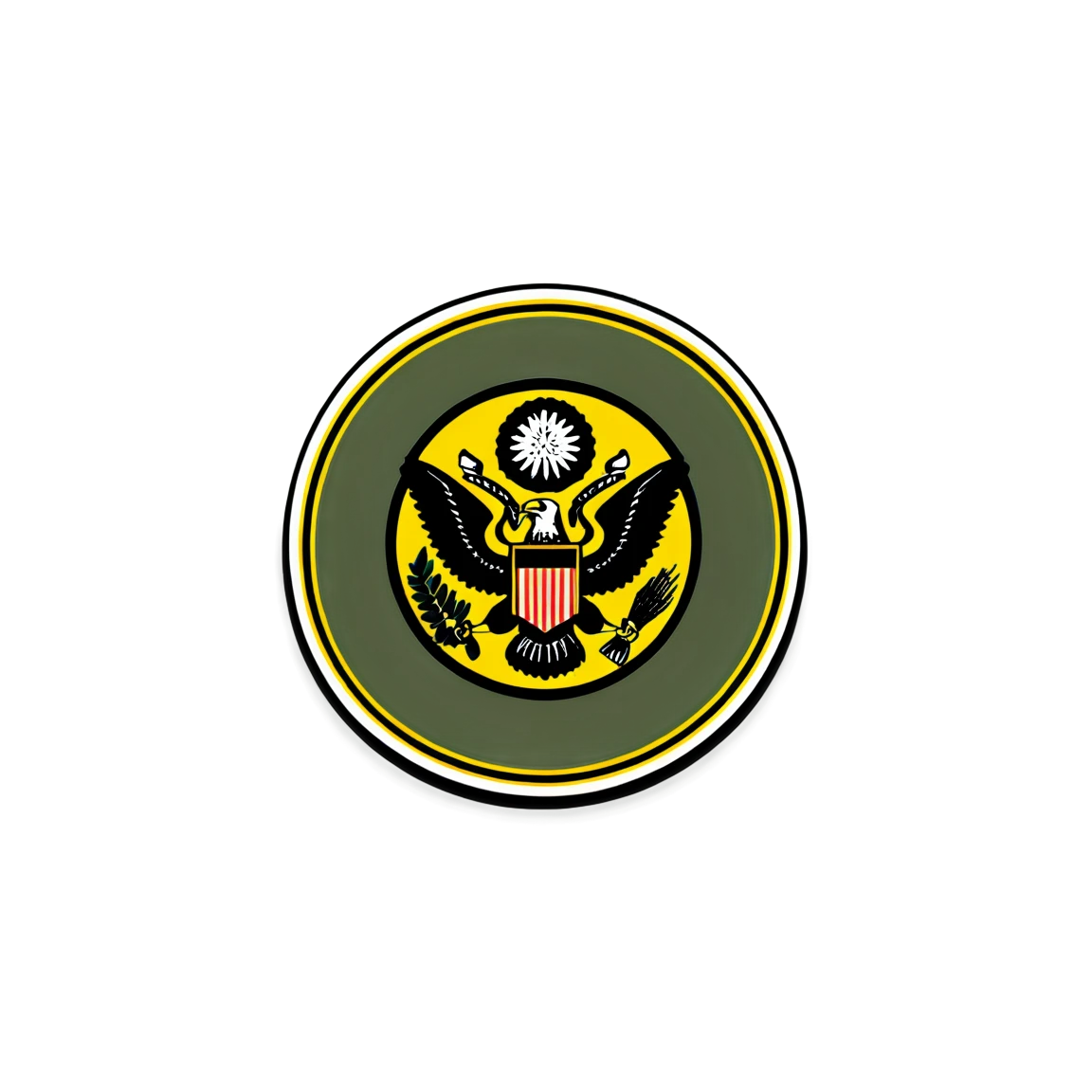 Army sticker, at attention, military sticker