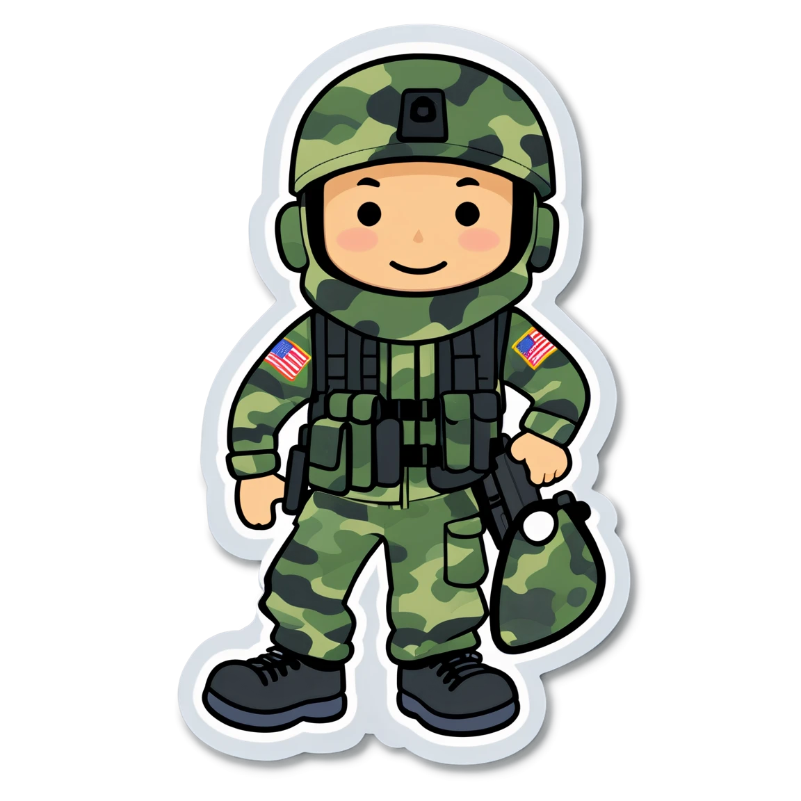 Army sticker, wearing camouflage, military sticker