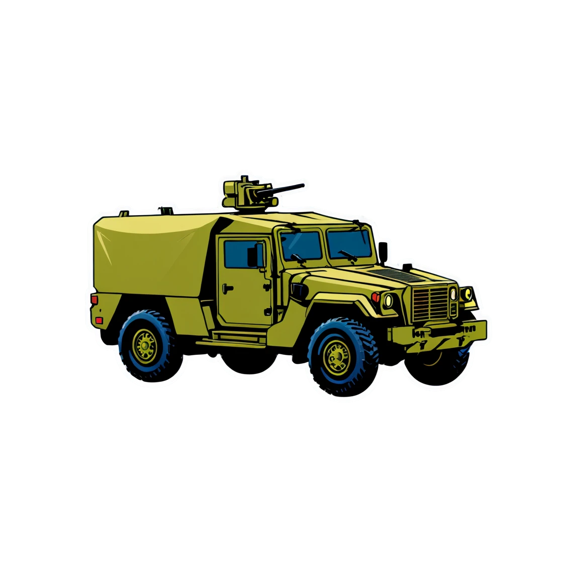 Army sticker, with a military vehicle, military sticker