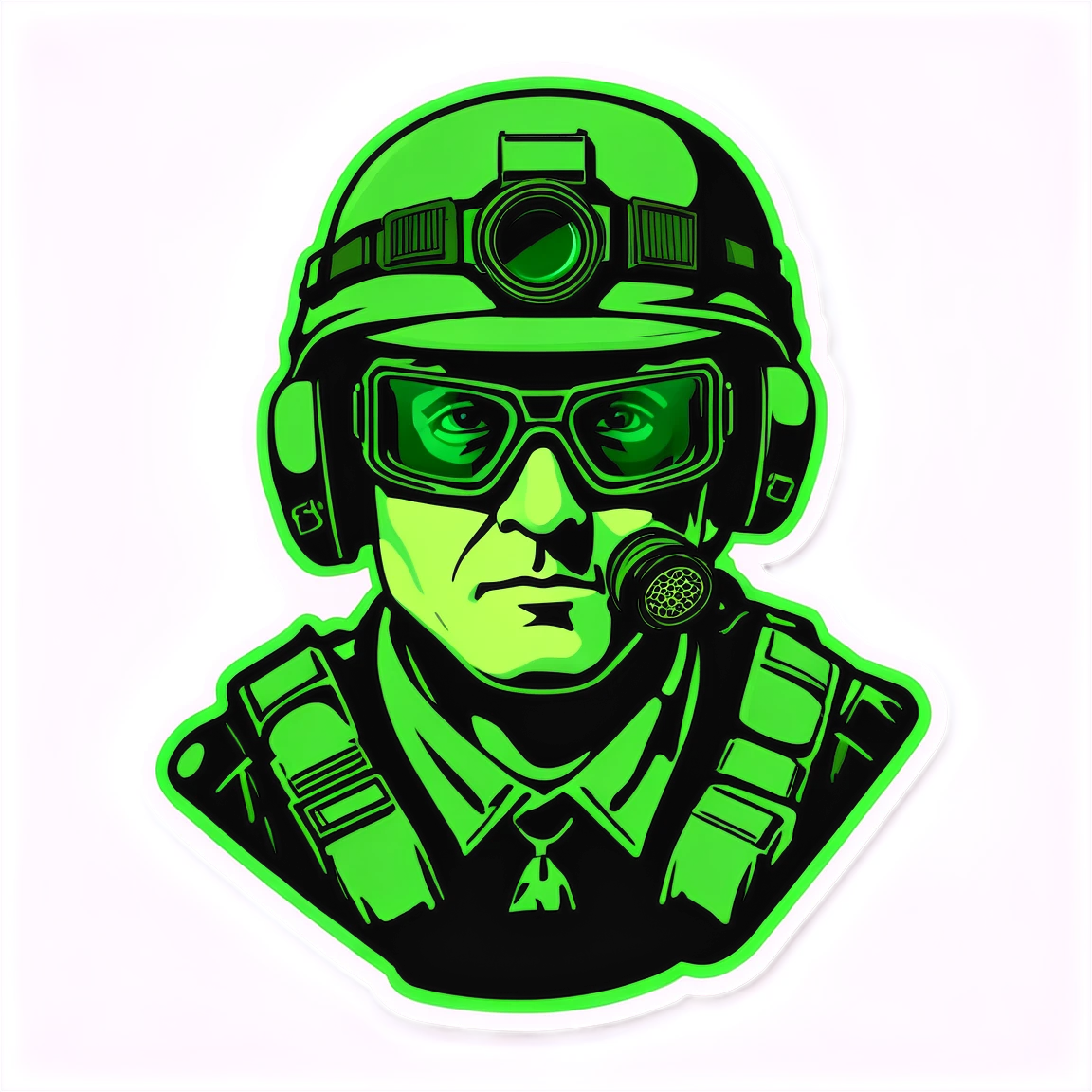 Army sticker, with night vision goggles, military sticker