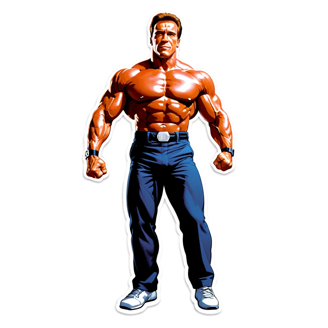 Arnold Schwarzenegger with muscles, bodybuilder sticker, Arnold Schwarzenegger sticker