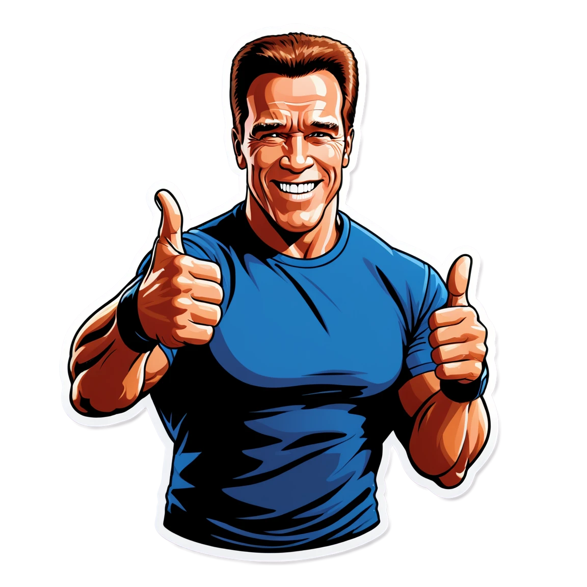 Arnold Schwarzenegger giving a thumbs up, positive vibe, Arnold Schwarzenegger sticker