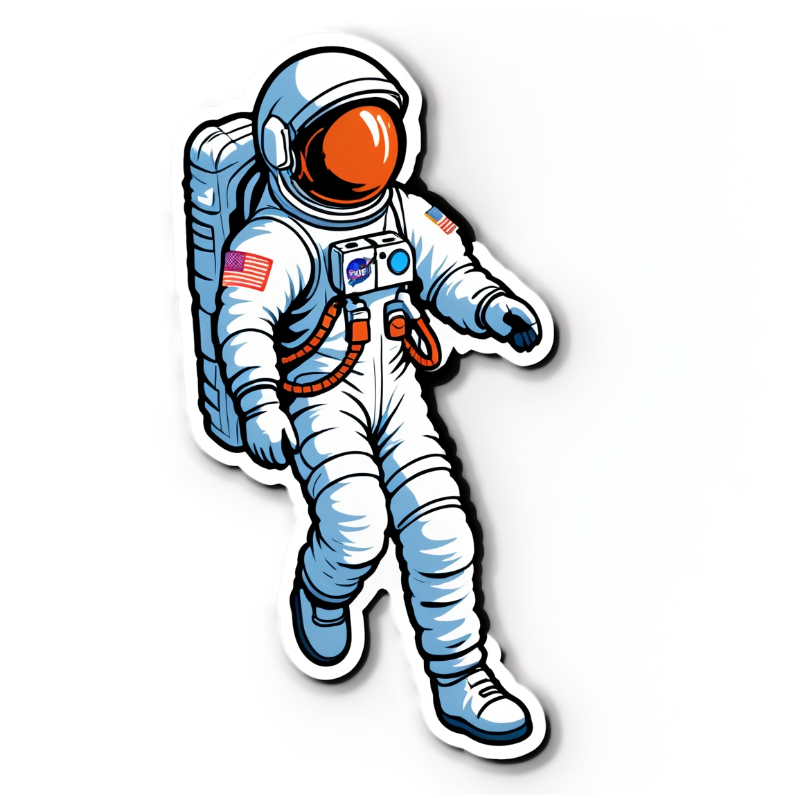 Astronaut spacewalking, astronaut sticker