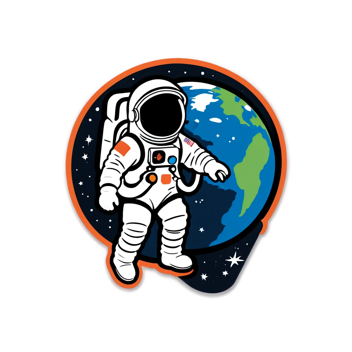 Astronaut with Earth in background, astronaut sticker