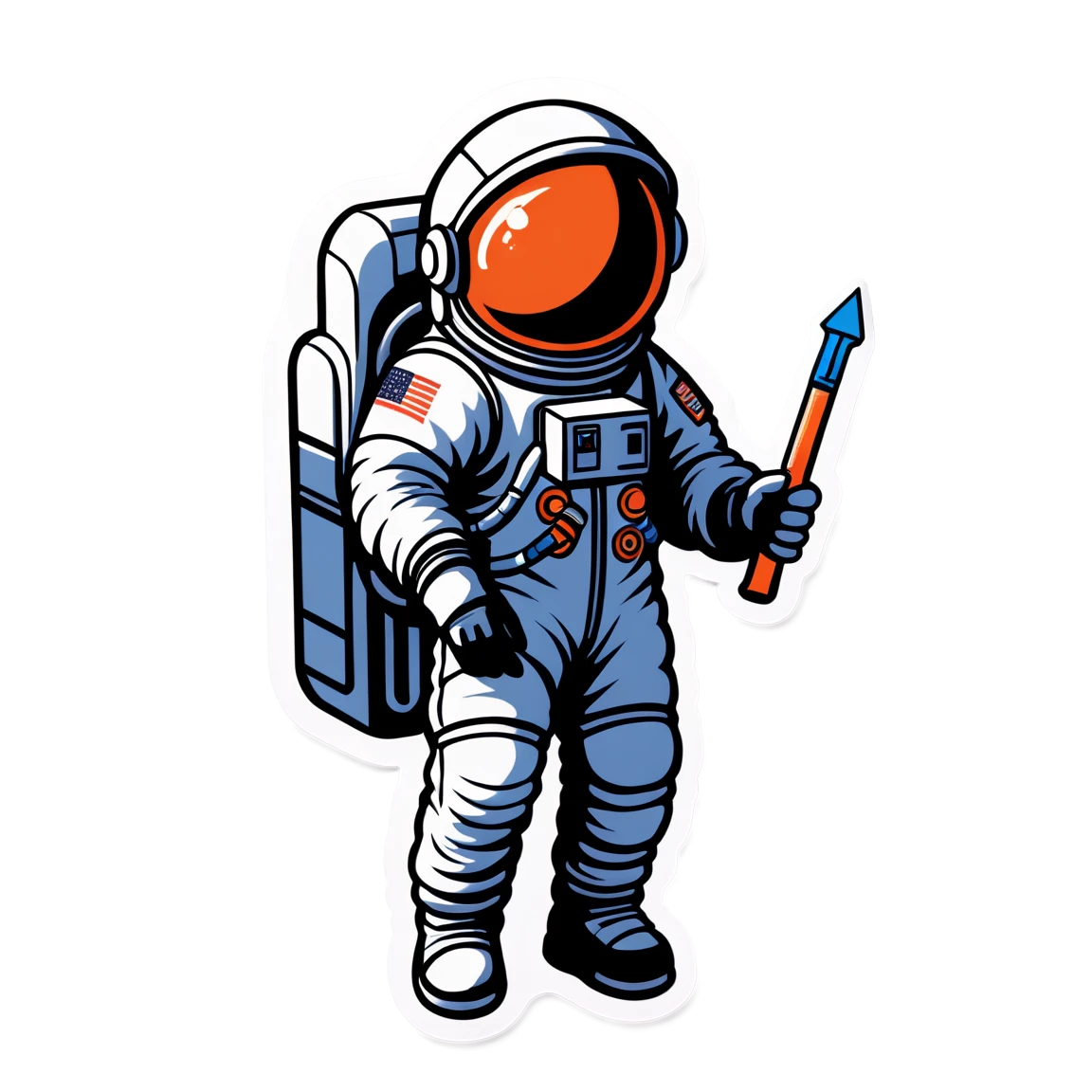 Astronaut holding a tool, astronaut sticker