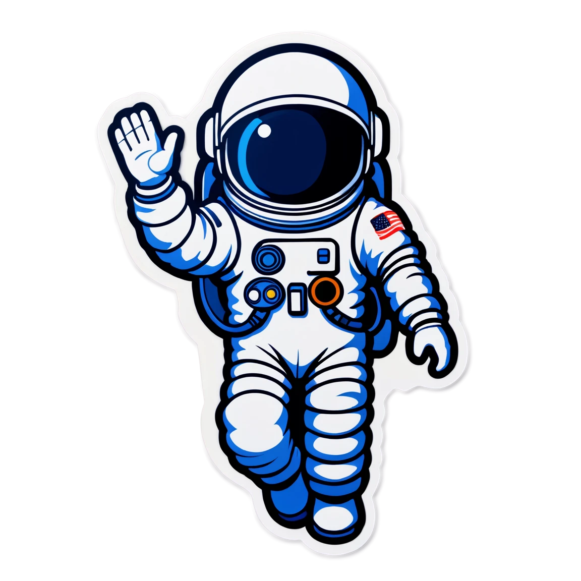 Astronaut waving, astronaut sticker