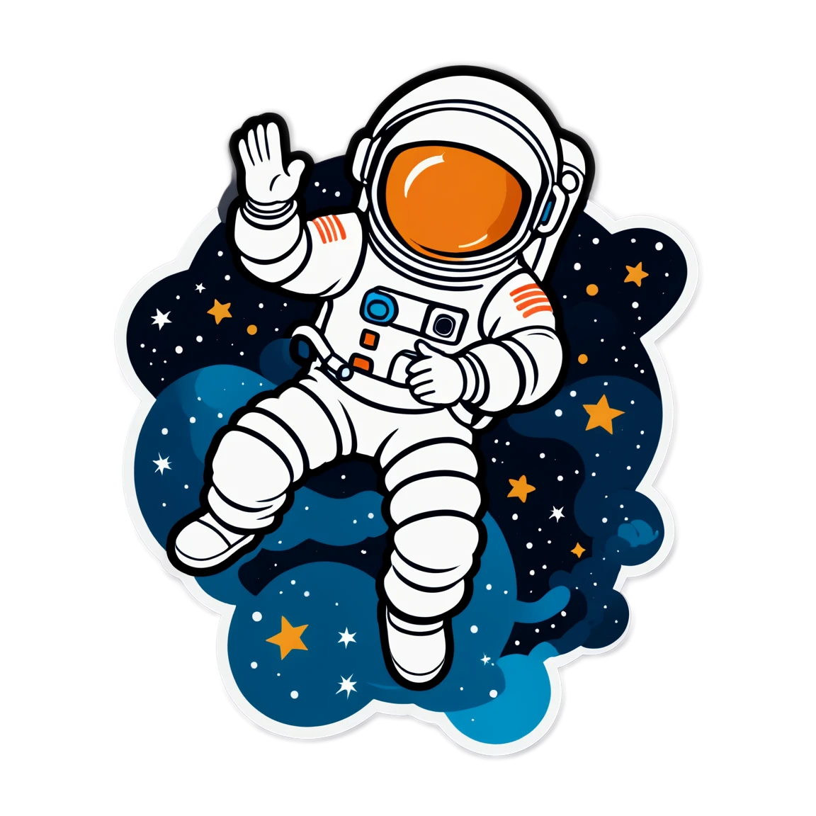 Astronaut with stars, astronaut sticker