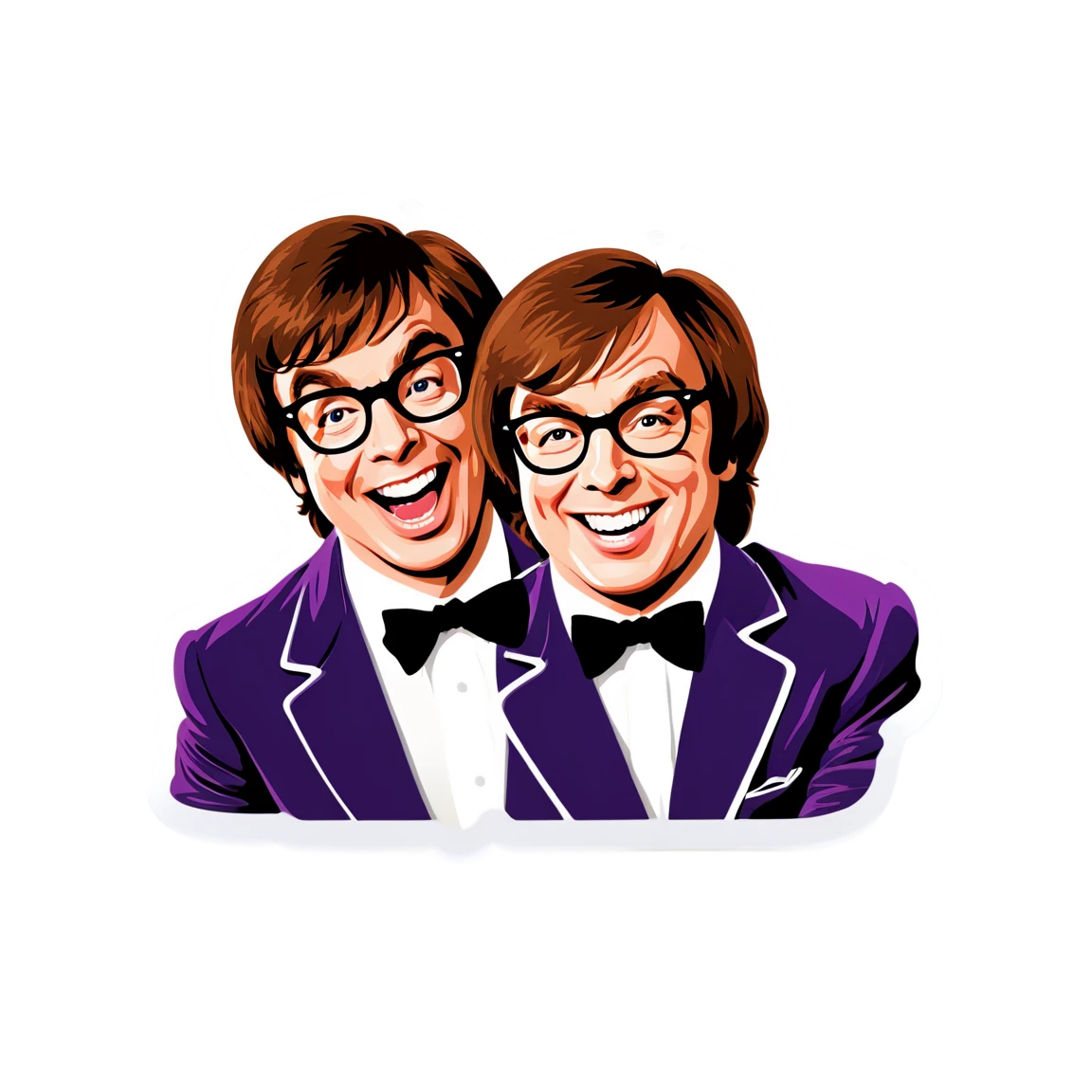 Austin Powers with a cheeky grin, humor sticker, Austin Powers sticker