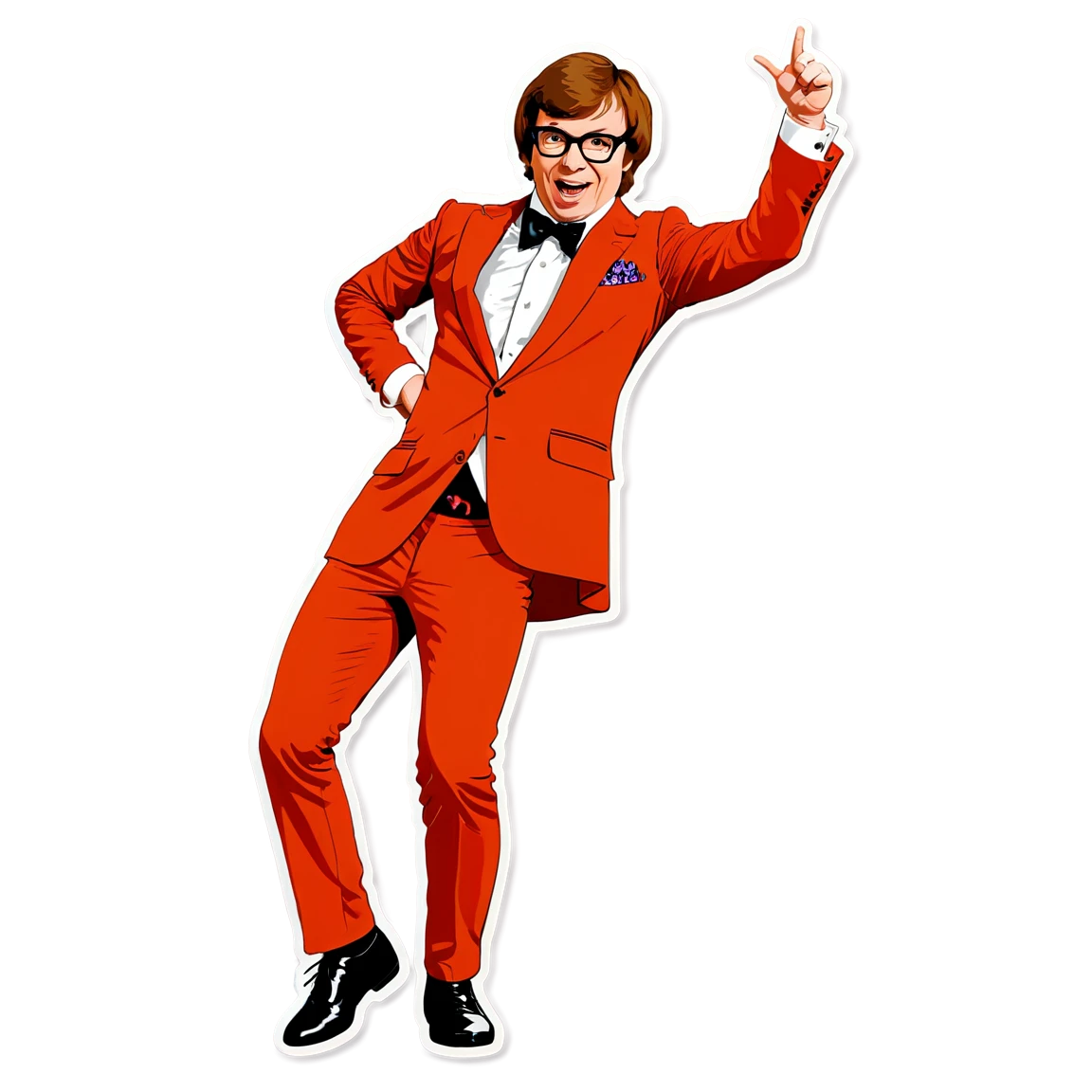 Austin Powers dancing, humor sticker, Austin Powers sticker