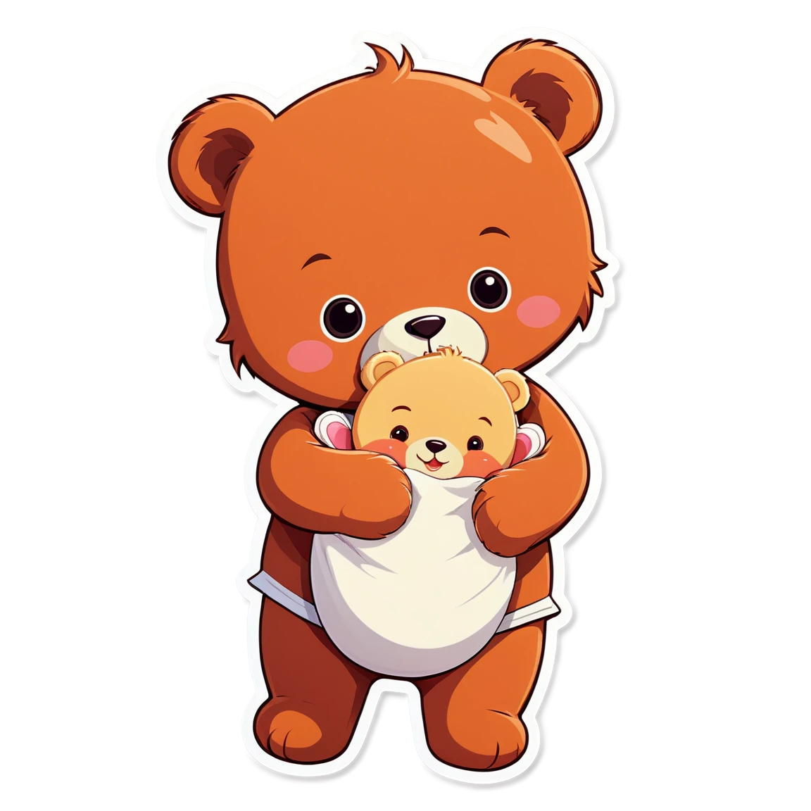 Baby with a teddy bear, baby sticker, cute baby sticker