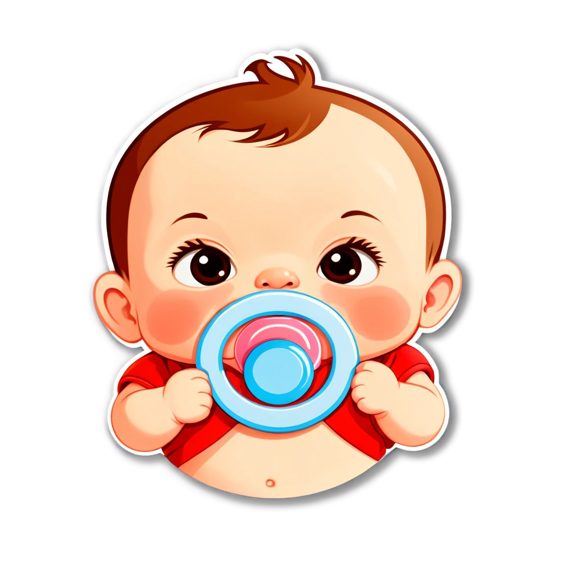 Baby with a pacifier, baby sticker, adorable baby sticker