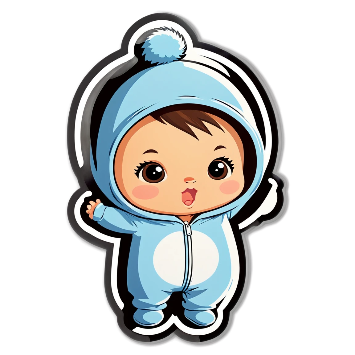 Baby in a onesie, baby sticker, cute baby sticker