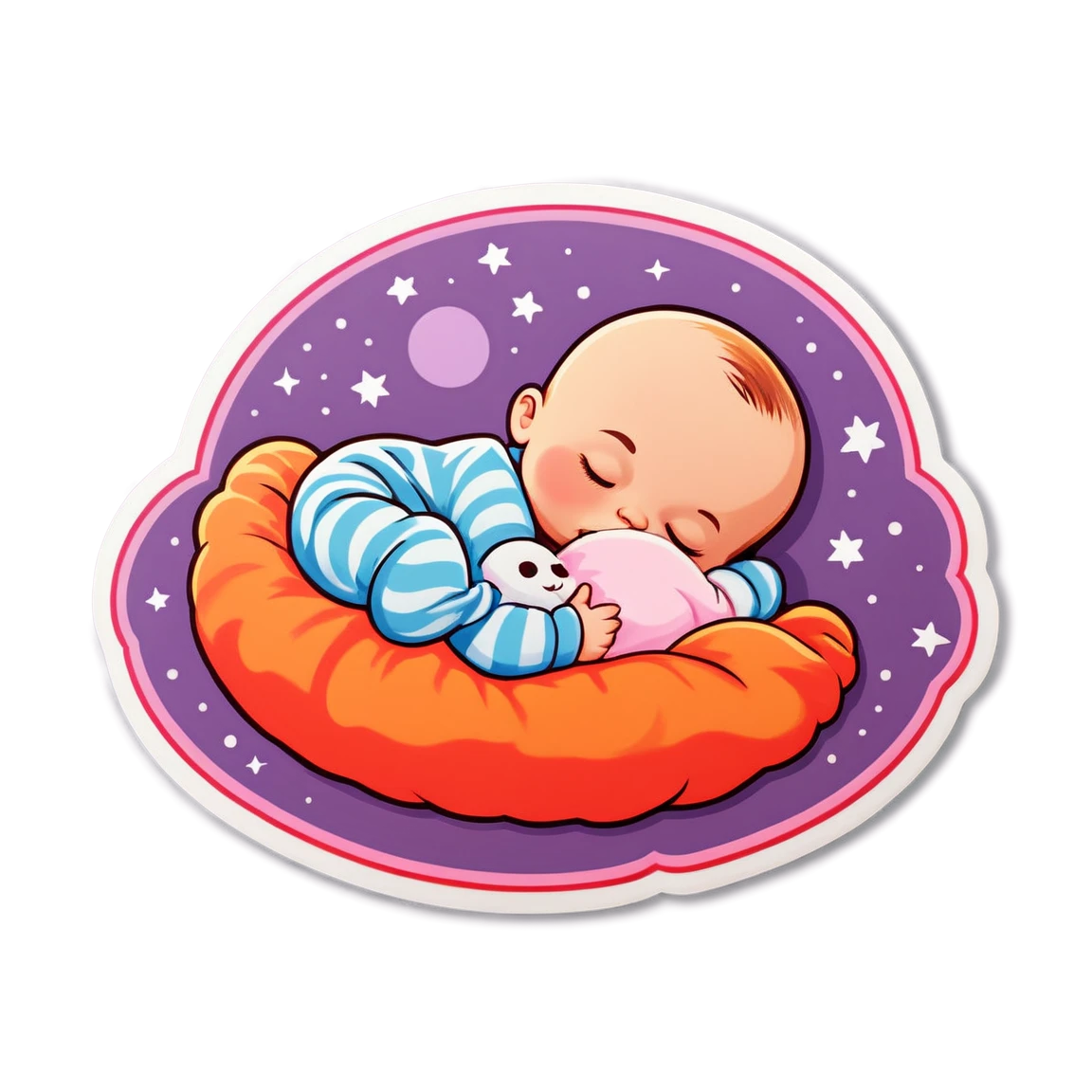 Baby sleeping, baby sticker, peaceful baby sticker