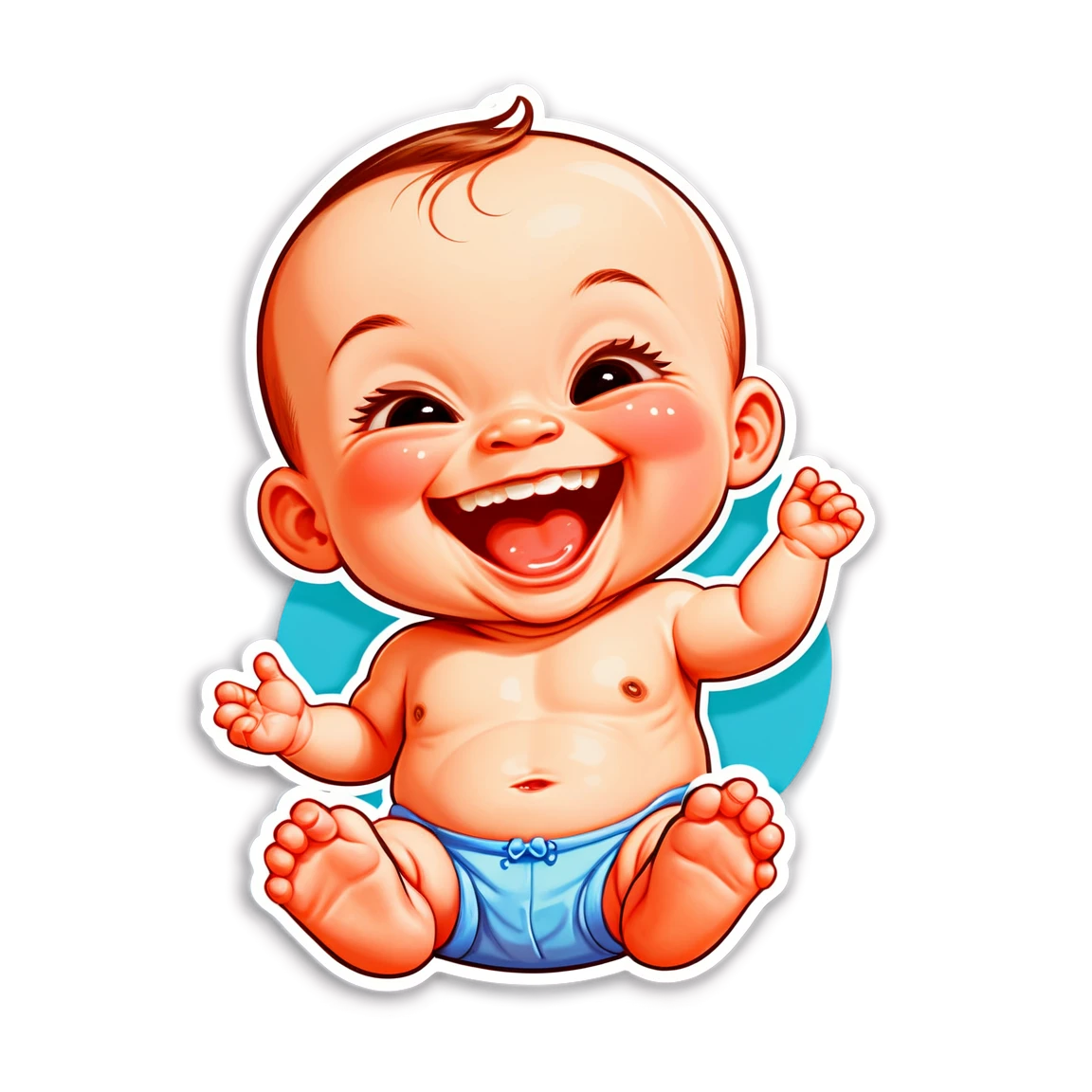 Baby giggling, baby sticker, happy baby sticker