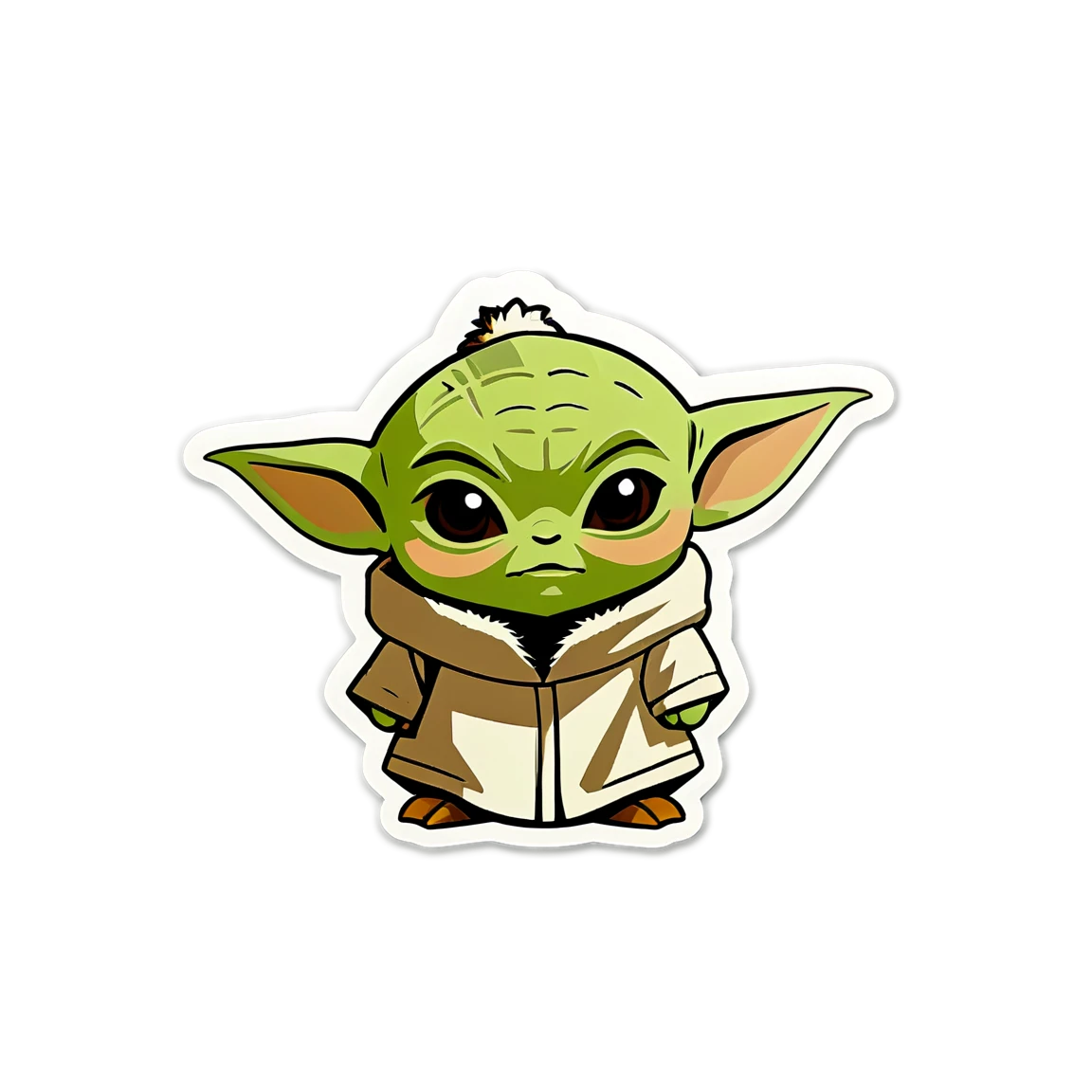 Baby Yoda tilting head, Baby Yoda sticker