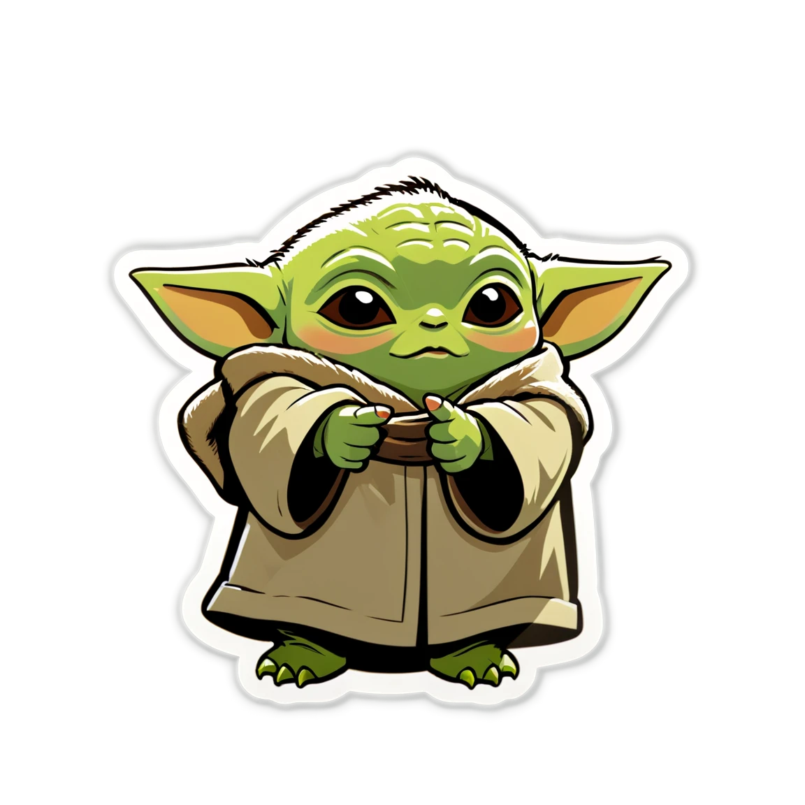 Baby Yoda celebrating, Baby Yoda sticker