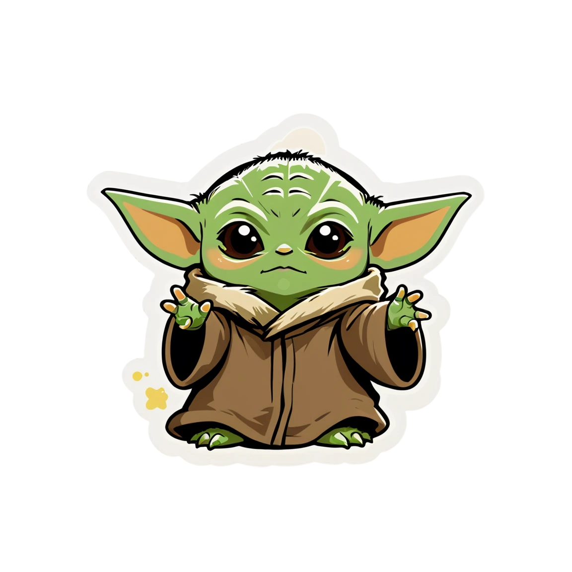 Baby Yoda using the Force, Baby Yoda sticker