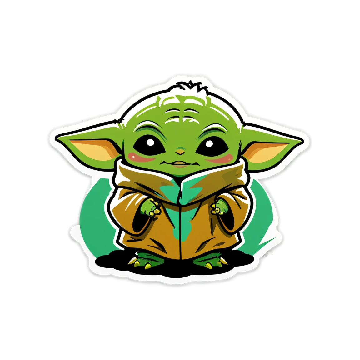 Baby Yoda smiling, Baby Yoda sticker