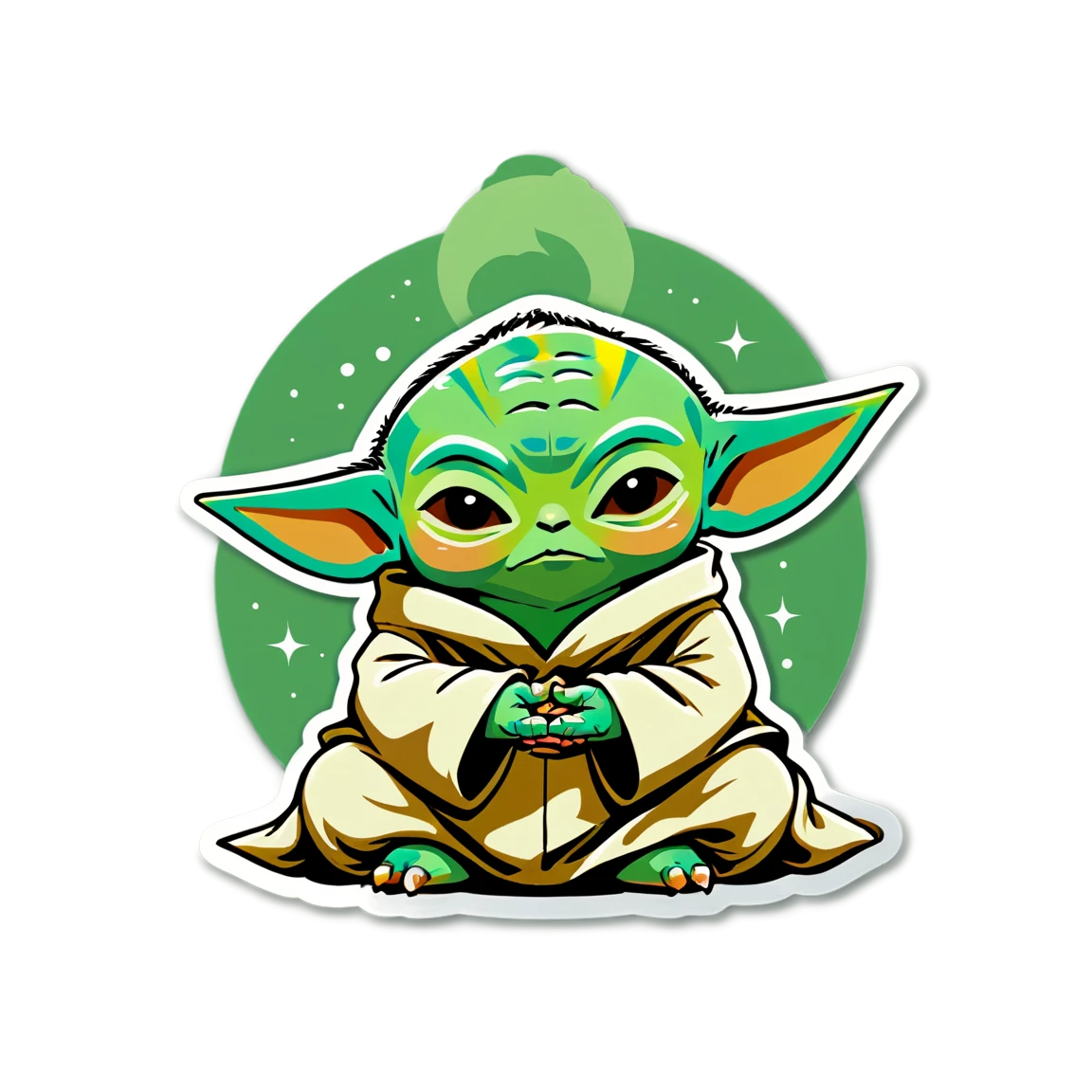 Baby Yoda meditating, Baby Yoda sticker