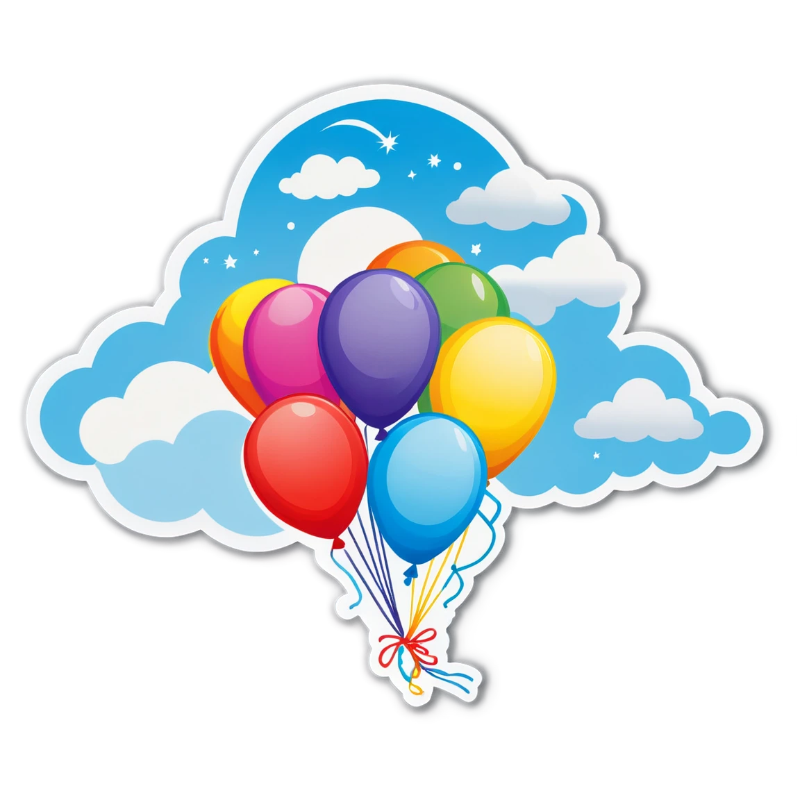 Balloons by the sky, balloon sticker