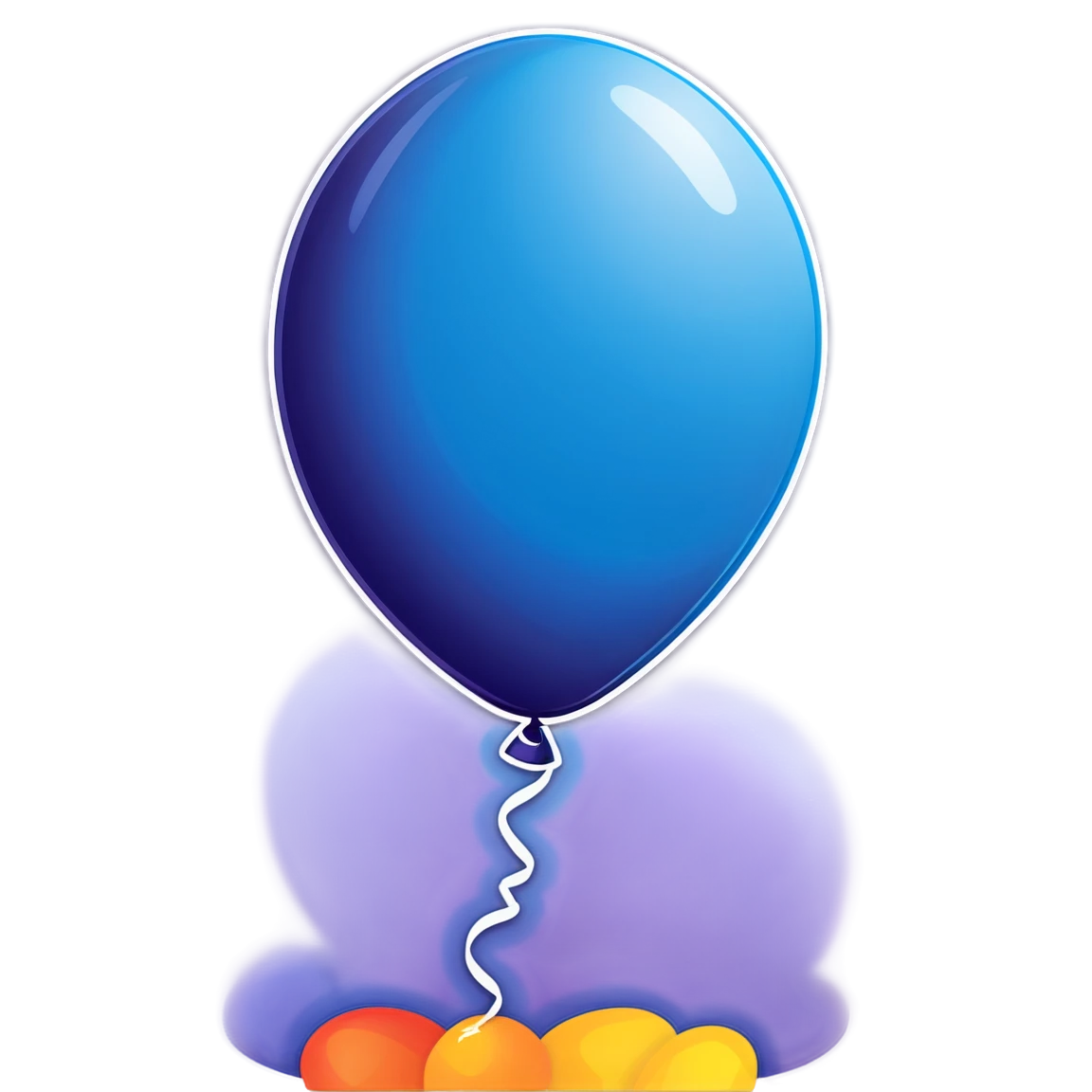 Blue balloon, balloon sticker