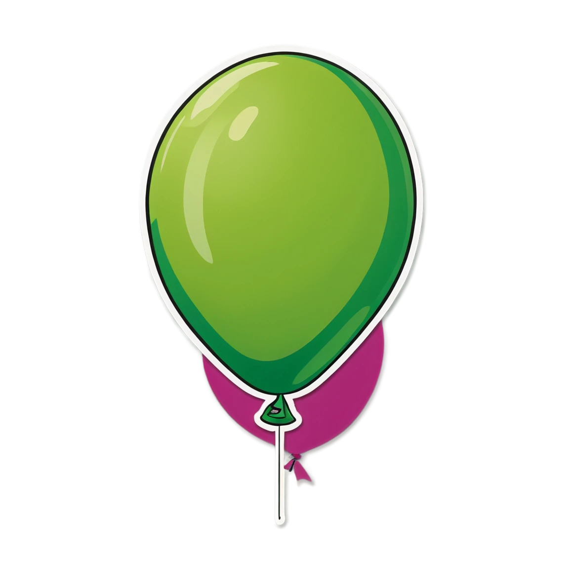 Green balloon, balloon sticker