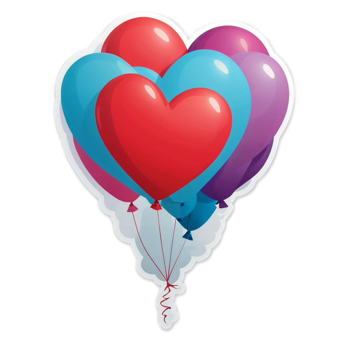 Heart-shaped balloon, balloon sticker