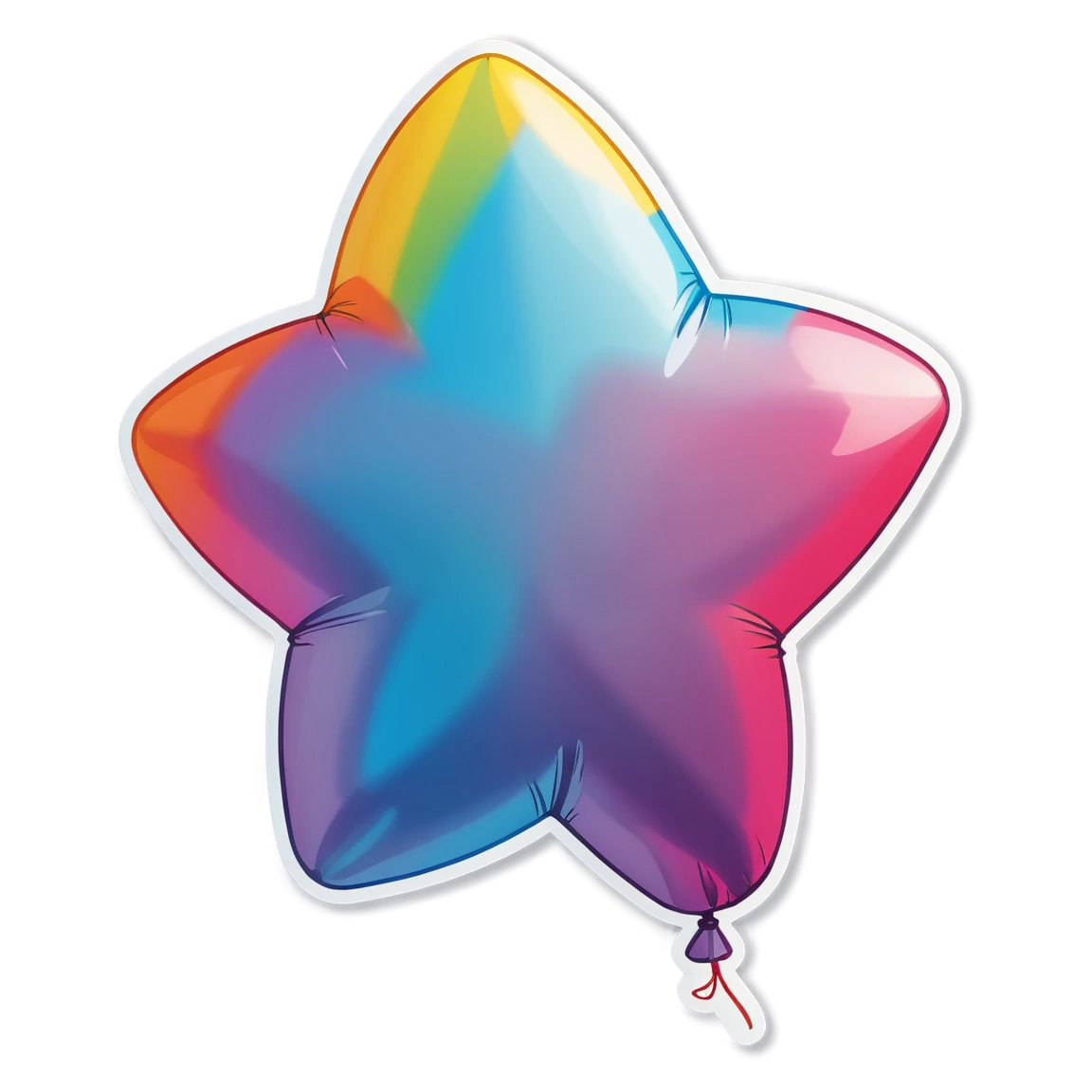 Star-shaped balloon, balloon sticker