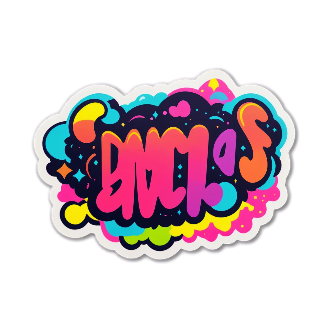 Band sticker with neon colors