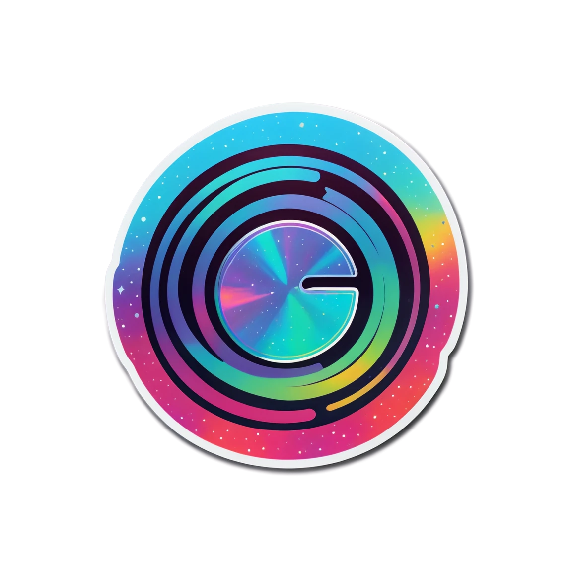 Band sticker with holographic effect