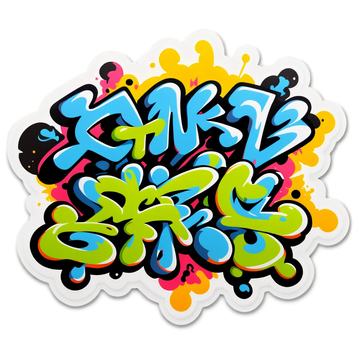 Band sticker designed with graffiti art