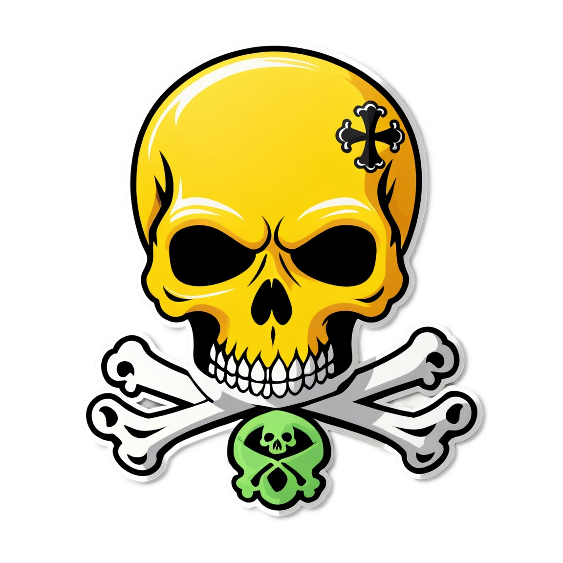 Band sticker with a skull and crossbones