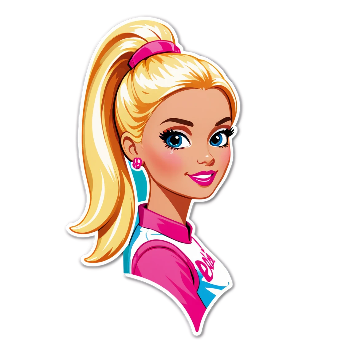 Barbie character sticker, barbie sticker