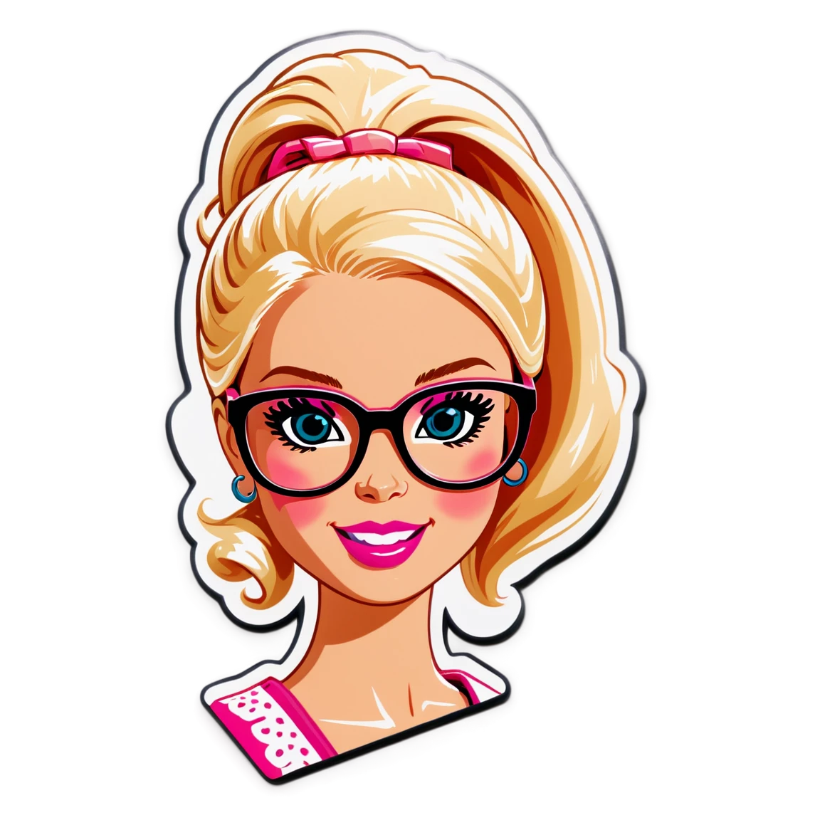 Barbie goggles sticker, barbie sticker