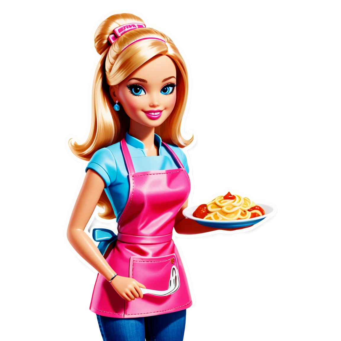 Barbie cooking sticker, barbie sticker