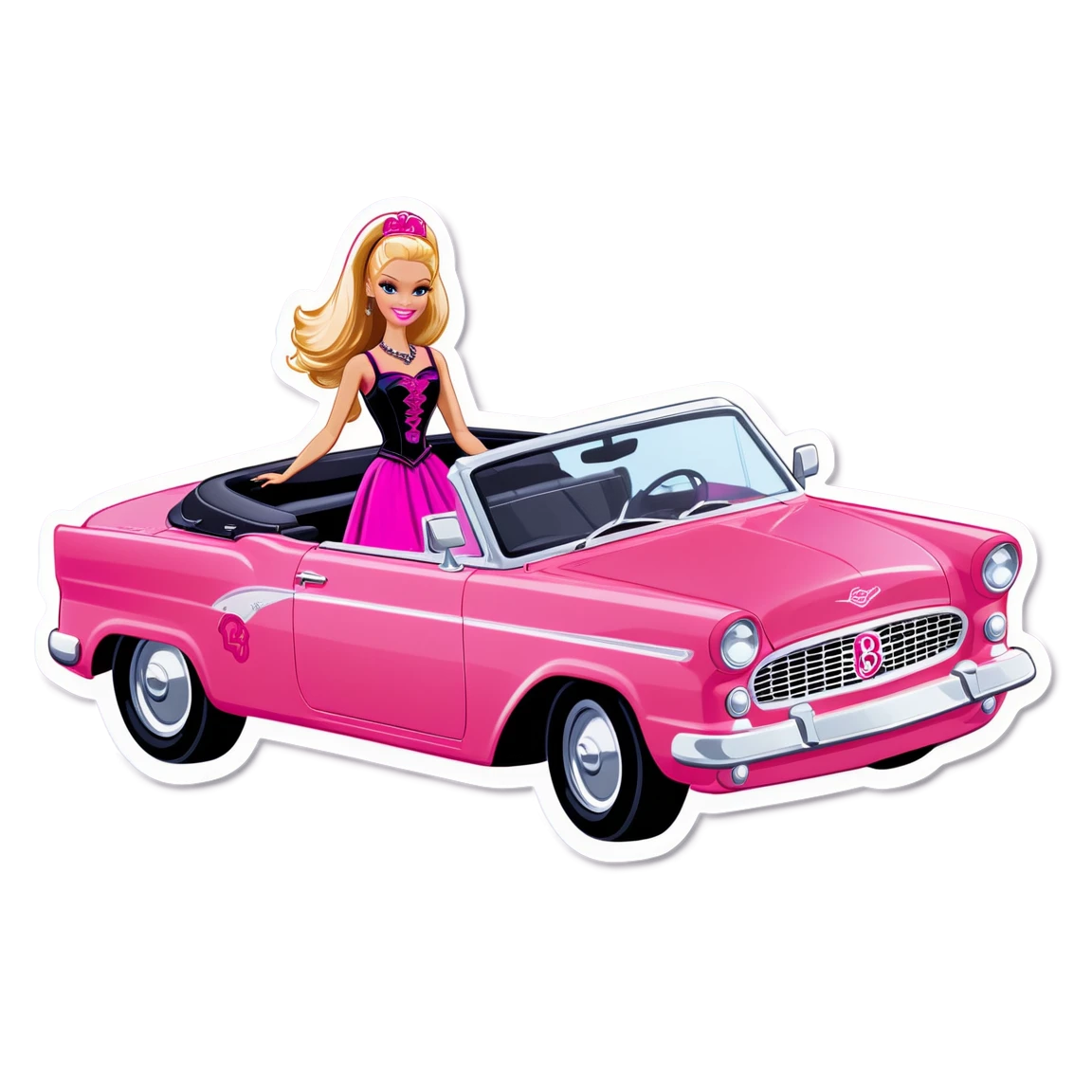 Barbie hollywood driving sticker, barbie sticker