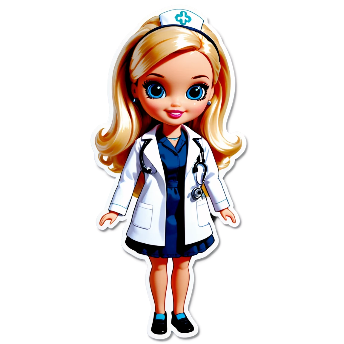 Barbie doctor sticker, barbie sticker