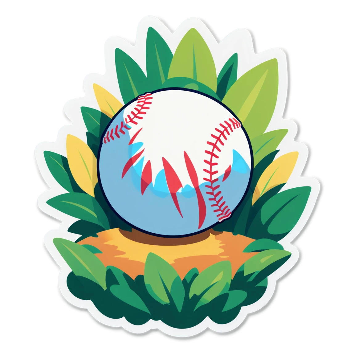 Baseball grass sticker, baseball sticker