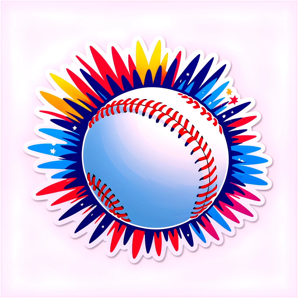 Baseball ball sticker, baseball sticker