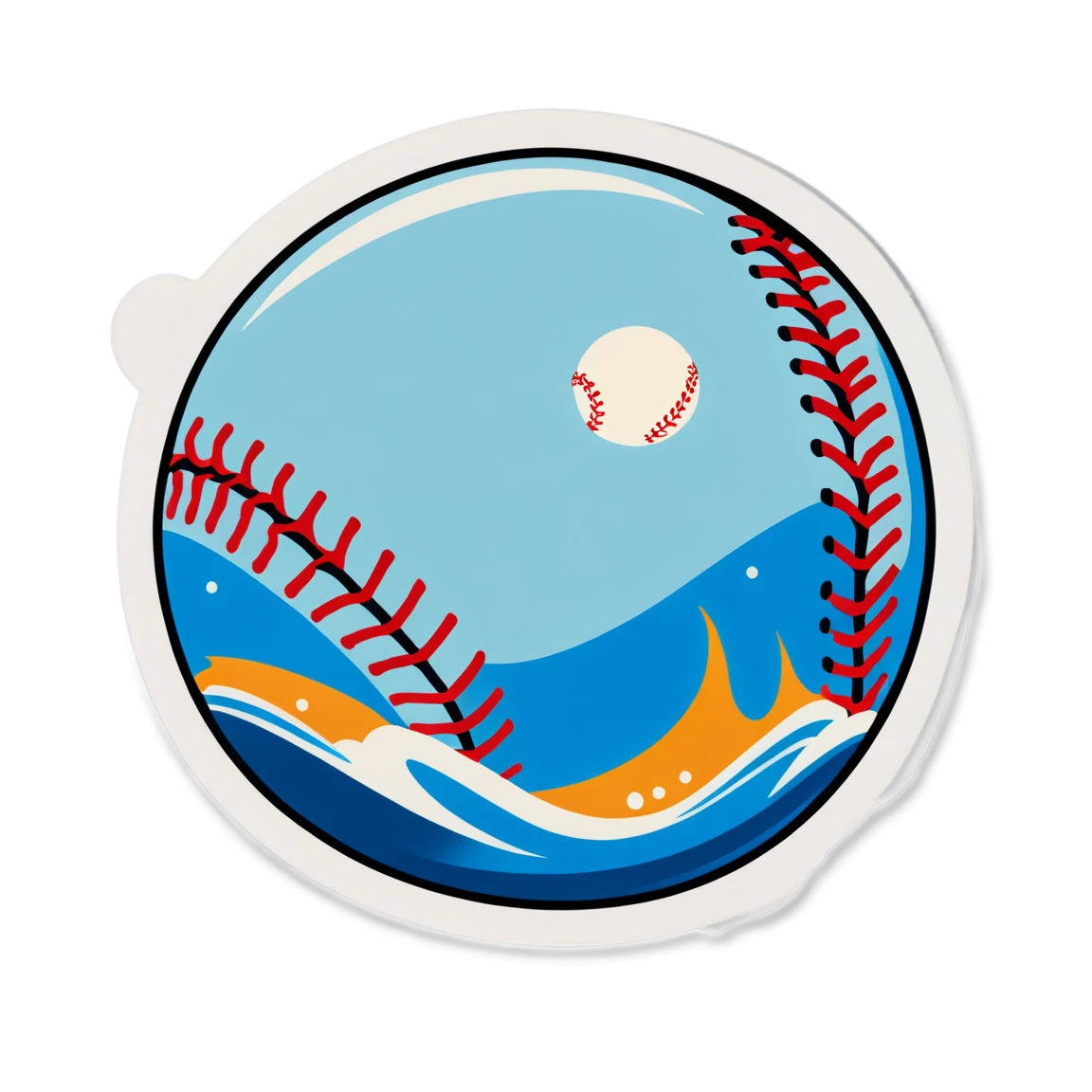 Baseball ball sticker, baseball sticker